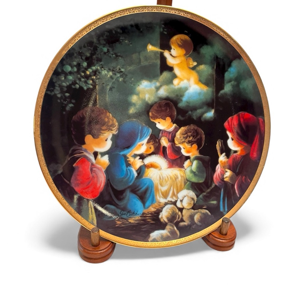 Vintage 1991 Precious Moments “Come Let Us Adore Him” Collectible Nativity Plate